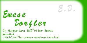 emese dorfler business card